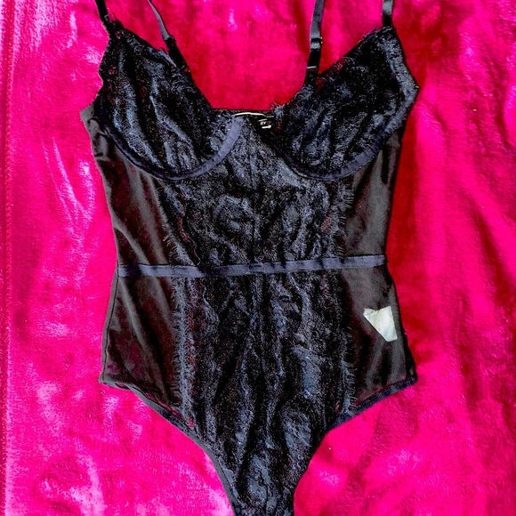 Love University Other - Black Lace Mesh One Piece Lingerie